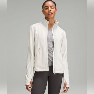 Lululemon Fleece Lined Running Jacket in Bone/Vapor